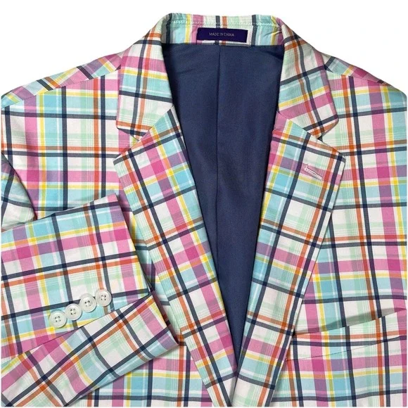 Alan Flusser Blazer Men's Plaid Sport Coat Blazer Sz 42R Academia Preppy Easter - Picture 1 of 8